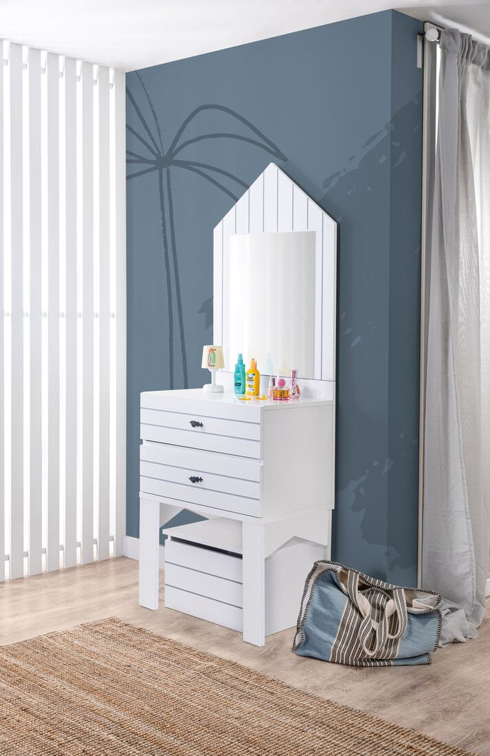 Miami 2-drawer dresser and roofed mirror