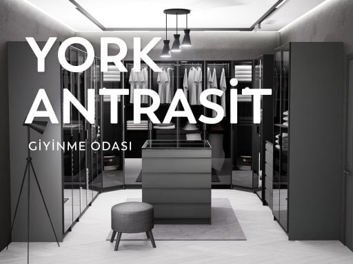 York Antrasit Giyinme Odası