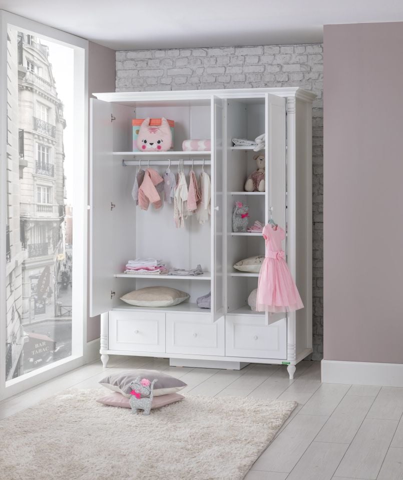 Nil 3 Kapaklı Çekmeceli Dolap