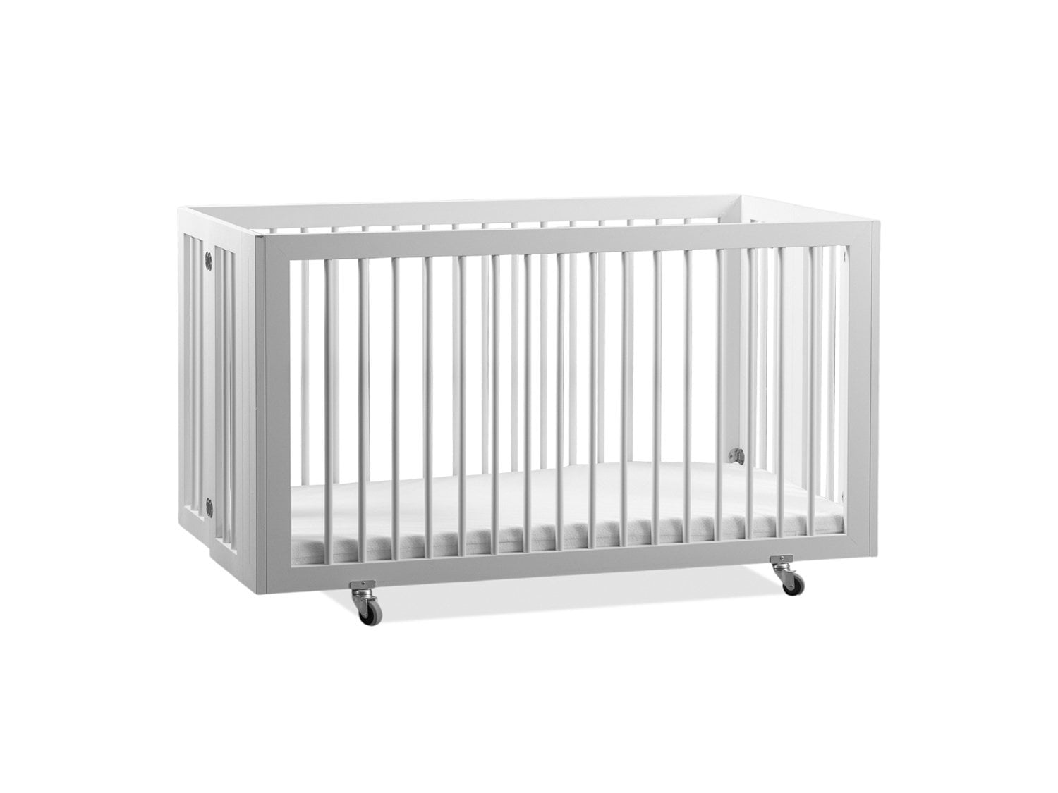 Foldable White Crib (with mattress)