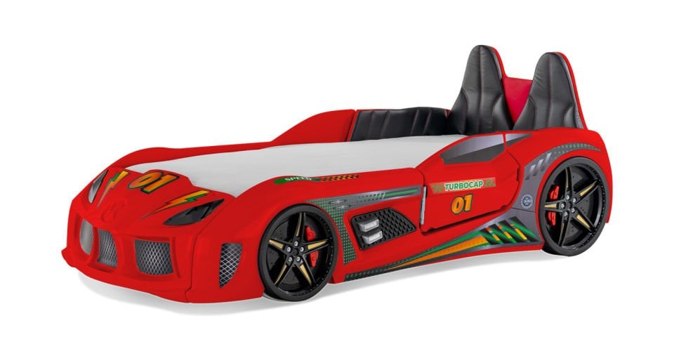 Turbo Cap Car Bed with Openable Doors (Red)