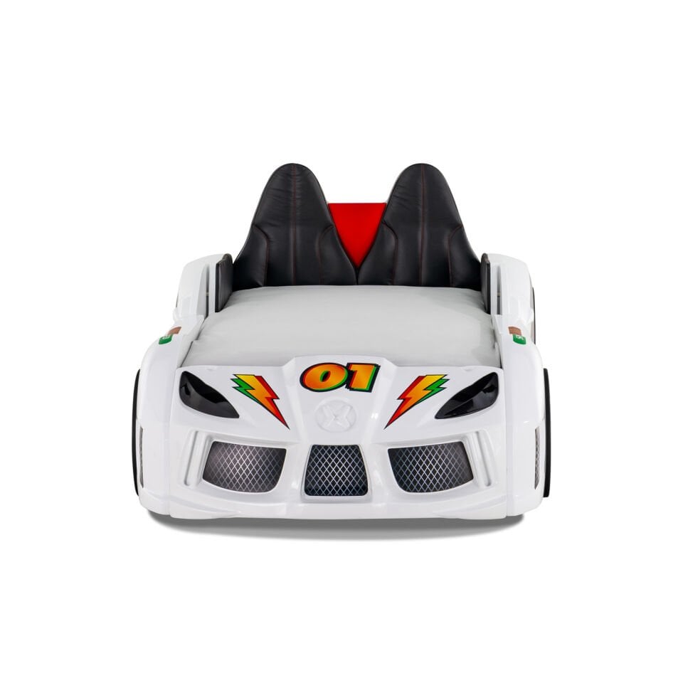 Turbo Cap Car Bed with Openable Doors (White)