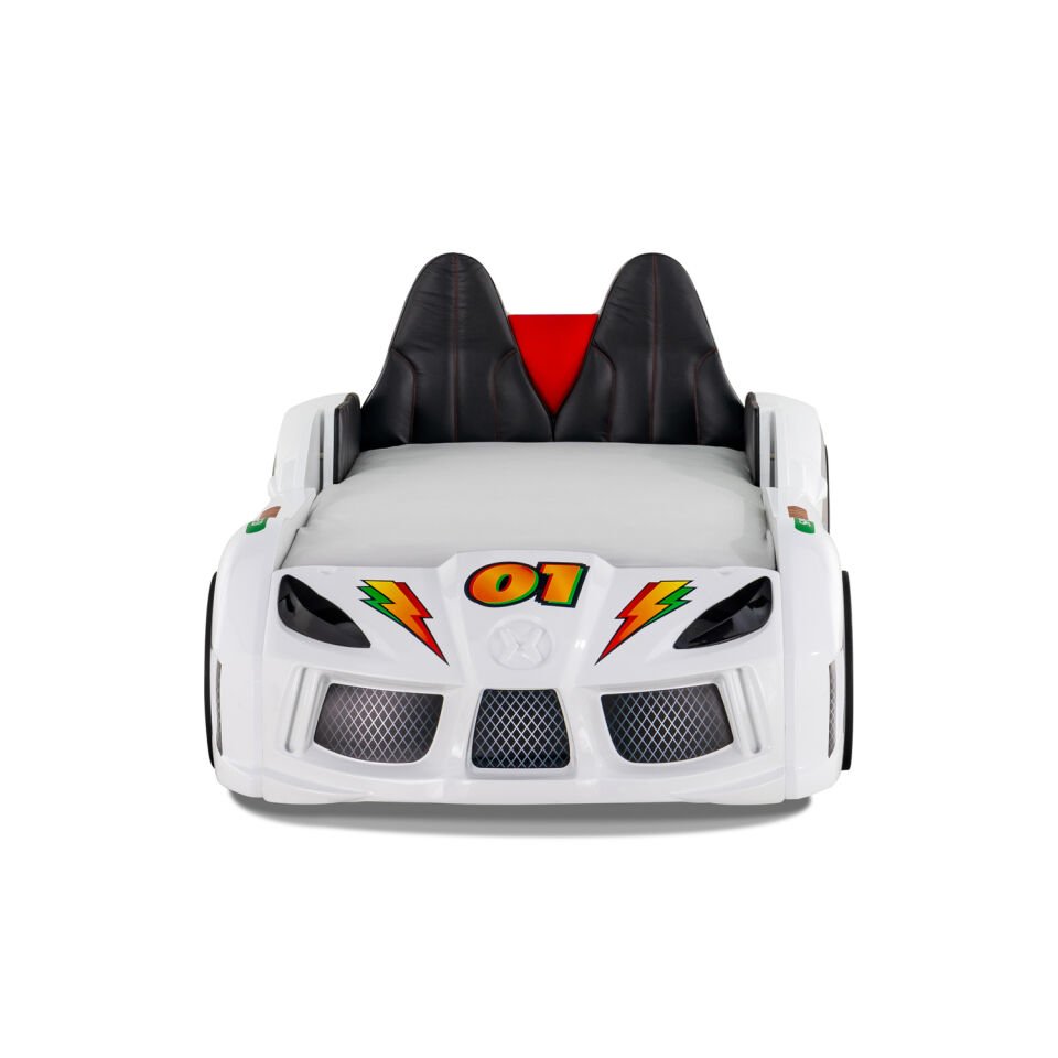 Turbo Cap Car Bed with Openable Doors (White)