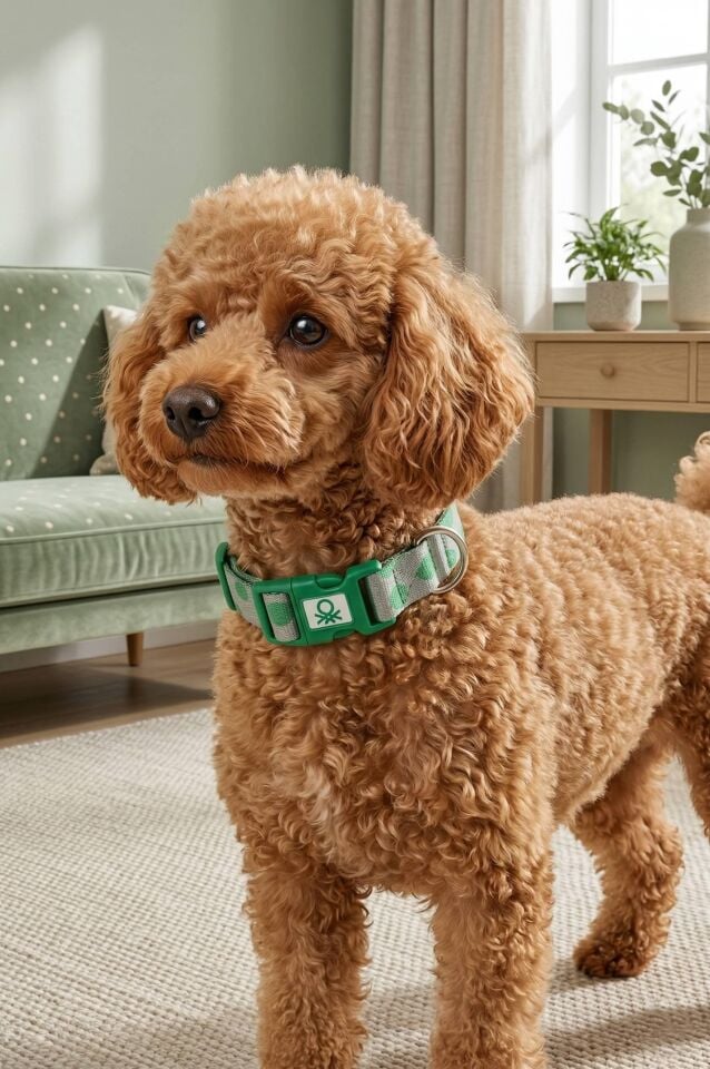 Knitted Collar, Polka Dot, Green