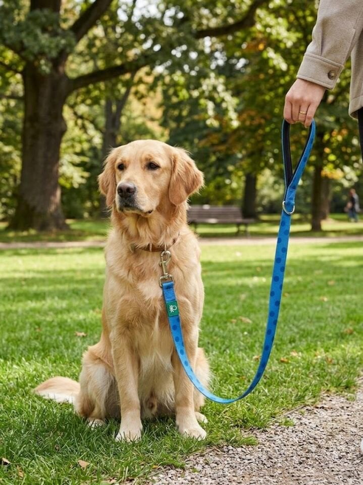Net Leash, Polka Dot, Blue