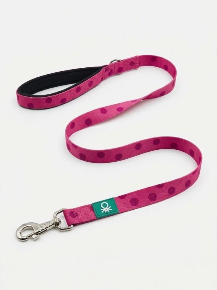 Pink Polka Dot Mesh Leash