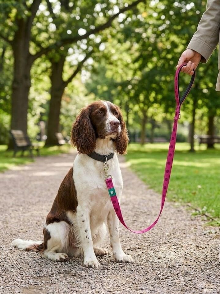 Pink Polka Dot Mesh Leash