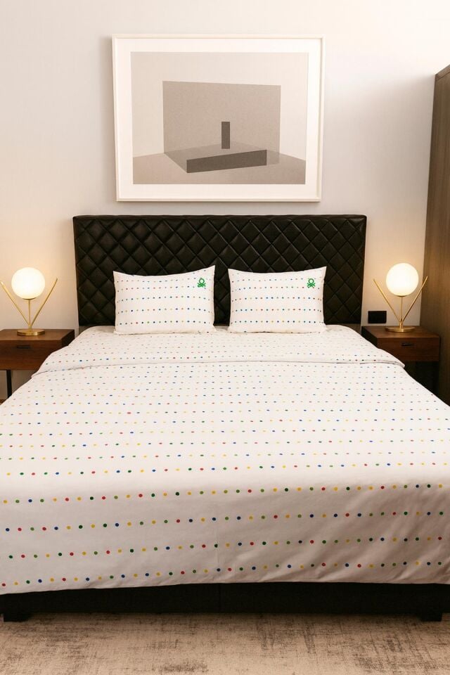 Benetton Nevresim Takımı Renkli Puantiyeli