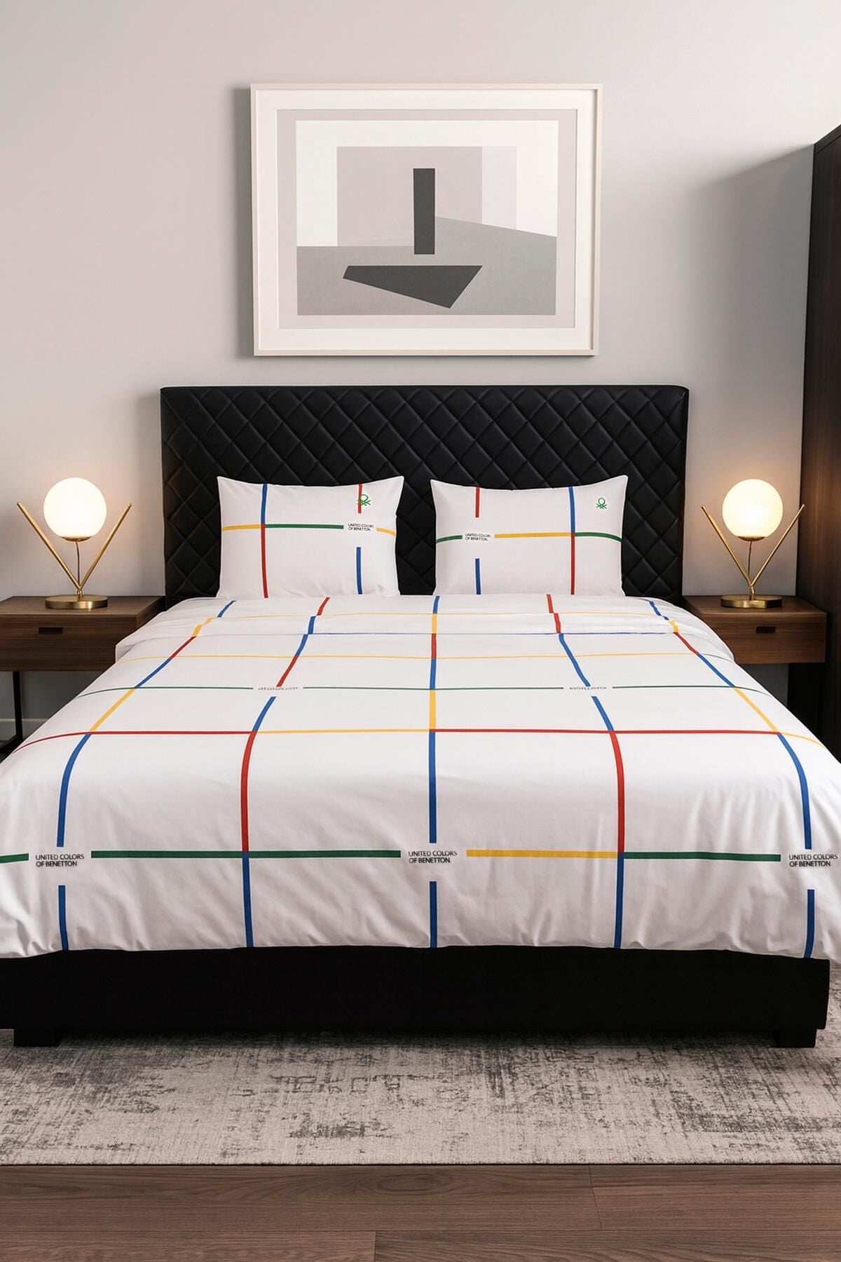 Benetton Nevresim Takımı Renkli Çizgili