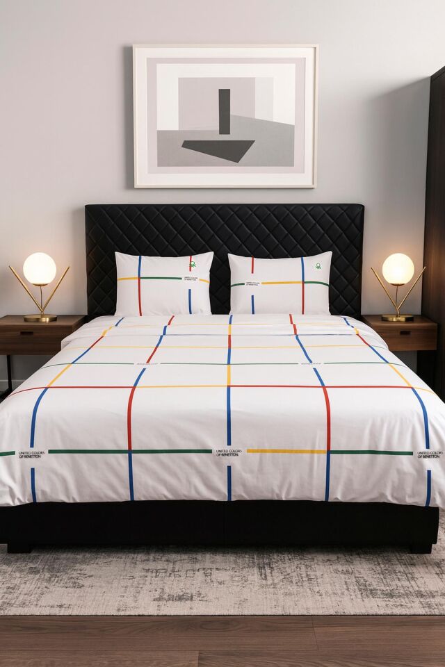 Benetton Nevresim Takımı Renkli Çizgili