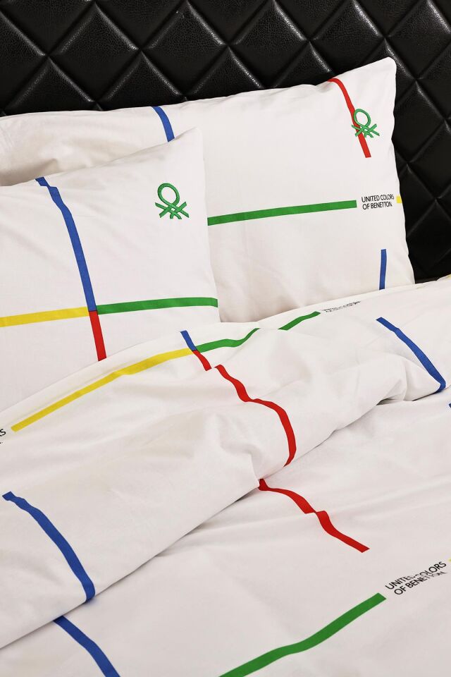 Benetton Nevresim Takımı Renkli Çizgili