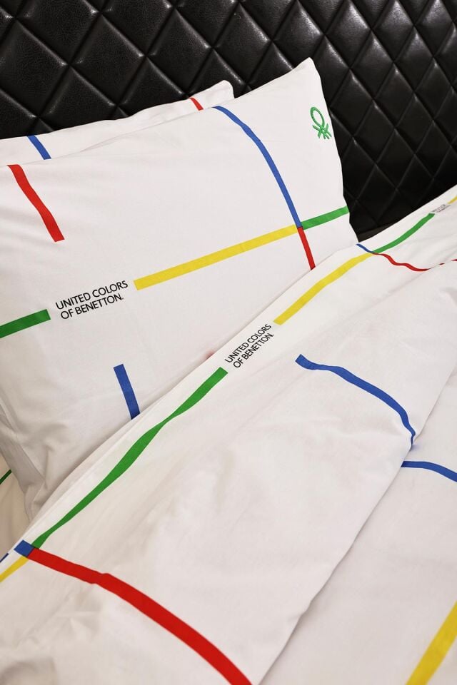 Benetton Nevresim Takımı Renkli Çizgili