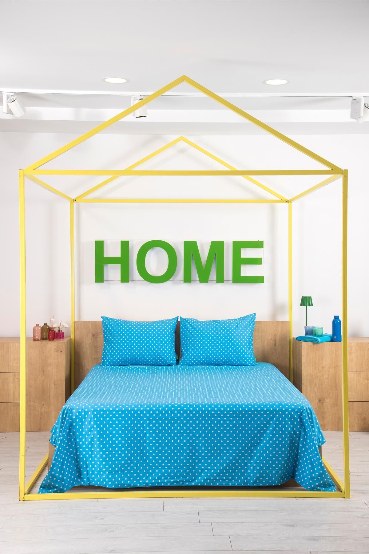 Benetton Nevresim Takımı Mavi Puantiyeli