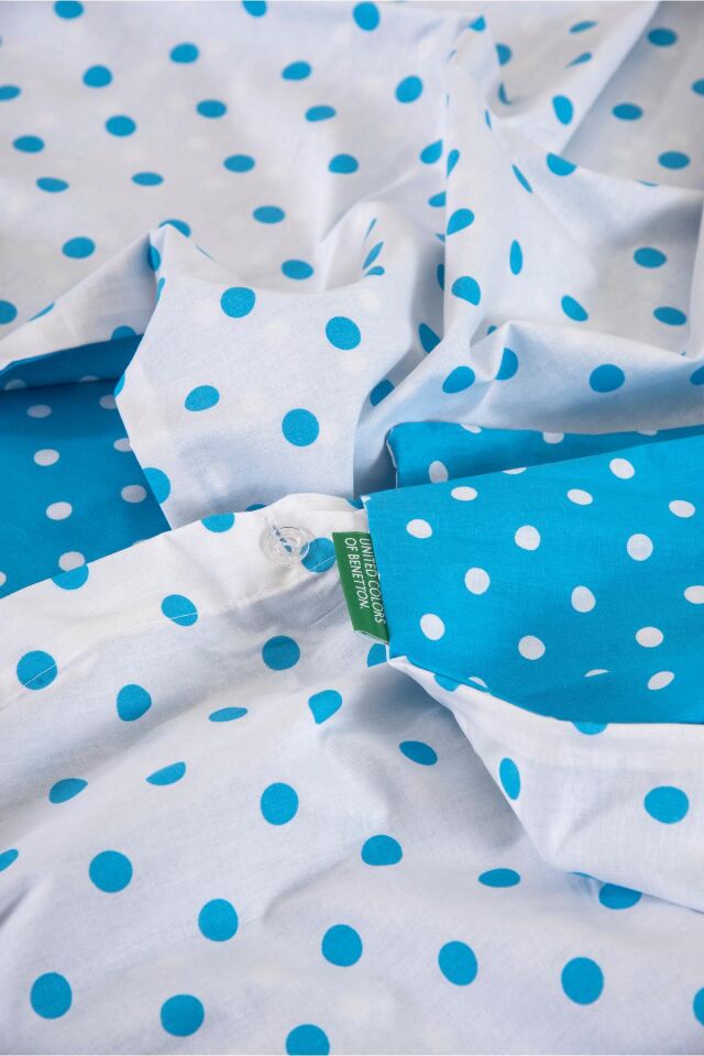 Benetton Nevresim Takımı Mavi Puantiyeli