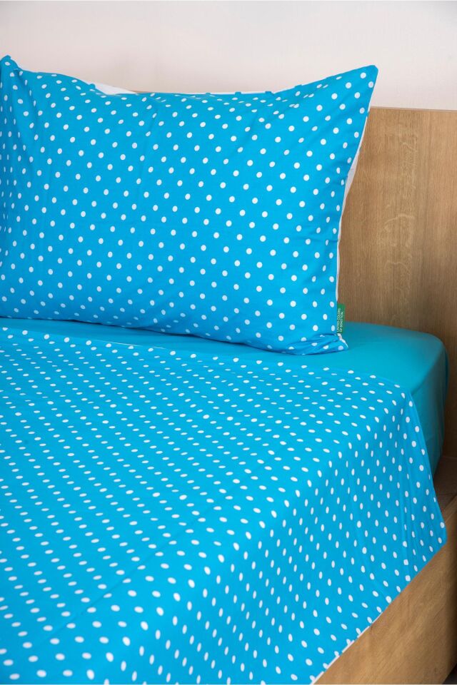 Benetton Nevresim Takımı Mavi Puantiyeli