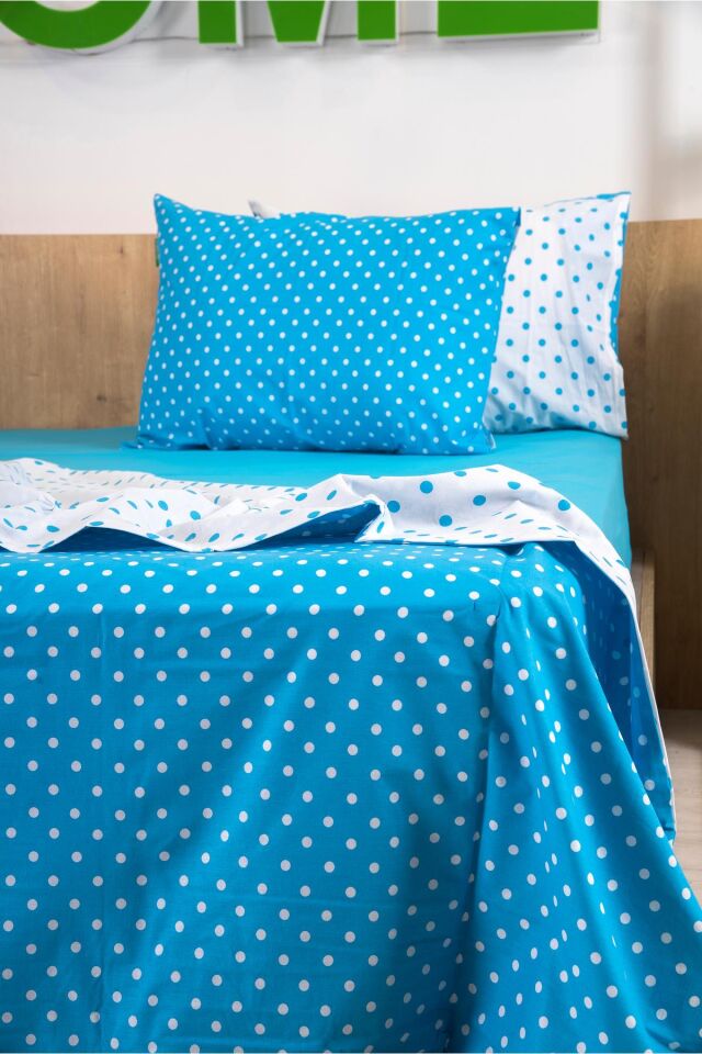 Benetton Nevresim Takımı Mavi Puantiyeli