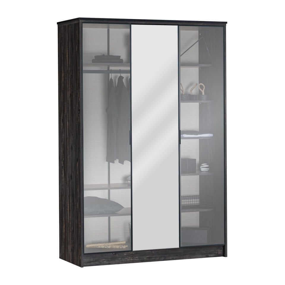 Cosmos 3 Kapaklı Dolap Cam Kapaklı