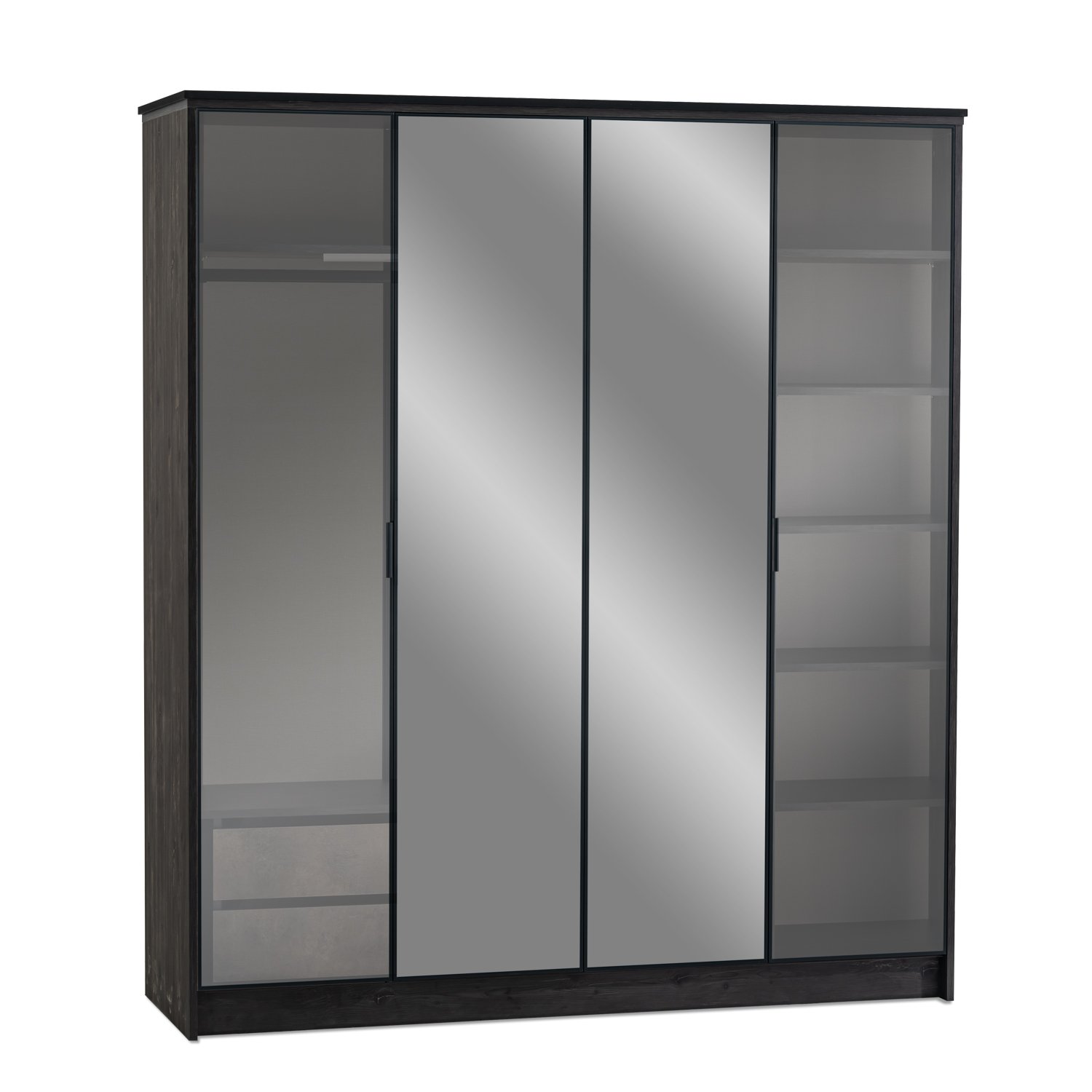 Cosmos 4 Kapaklı Dolap Cam + Ayna Kapaklı