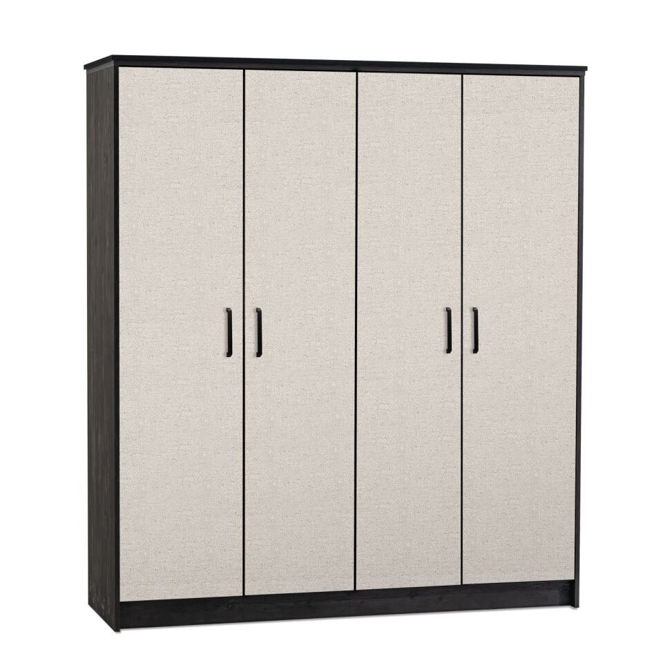 Cosmos 4-Door Wardrobe, Wood + Wooden Doors