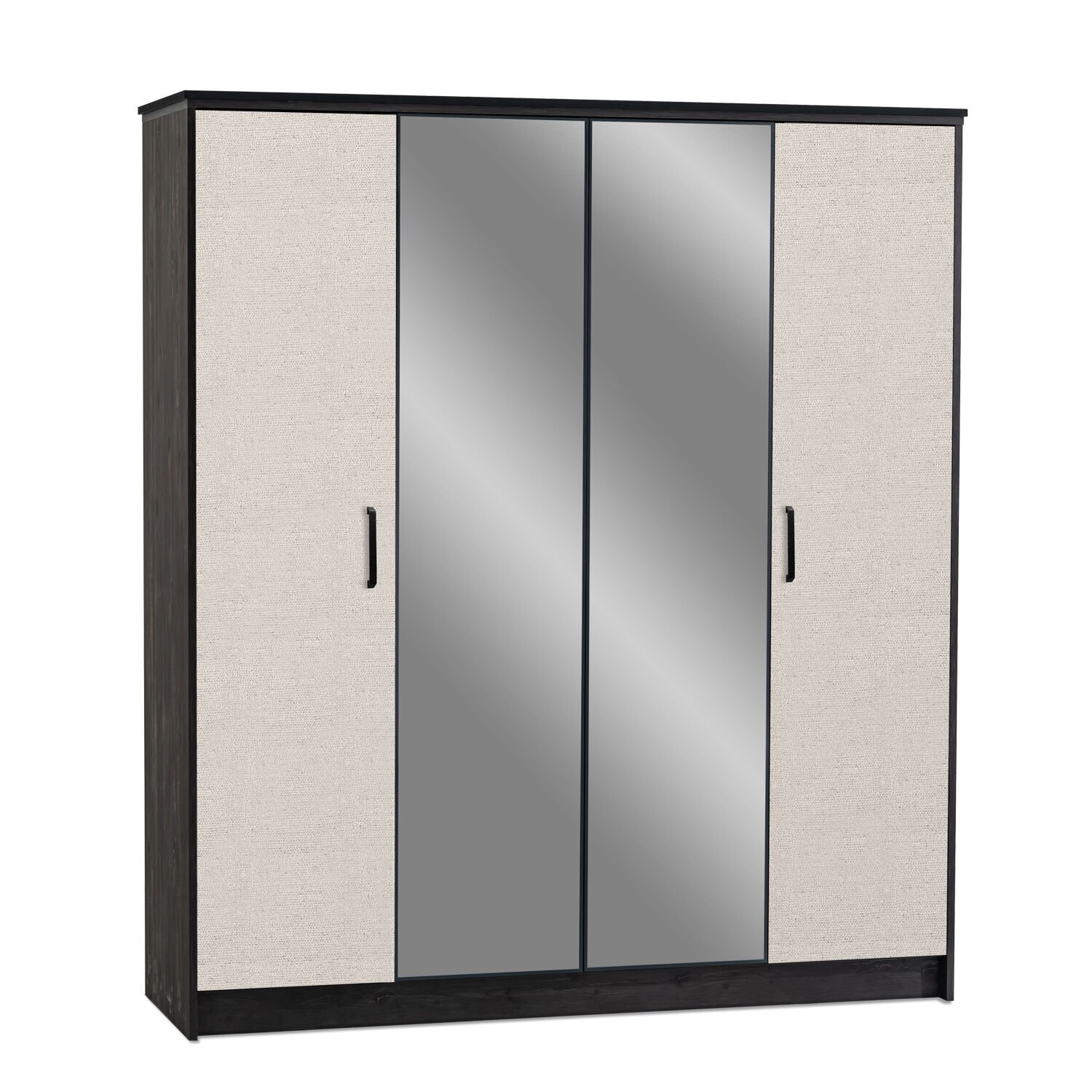 Cosmos 4 Kapaklı Dolap Ahşap + Ayna Kapaklı