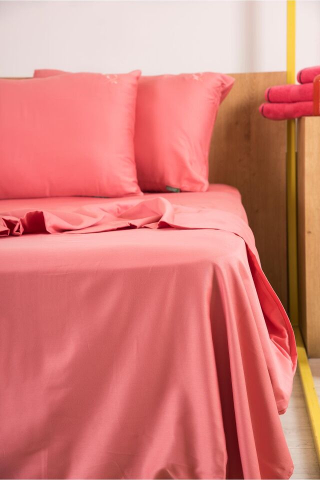 Benetton Nevresim Takımı Tek Kişilik Pembe