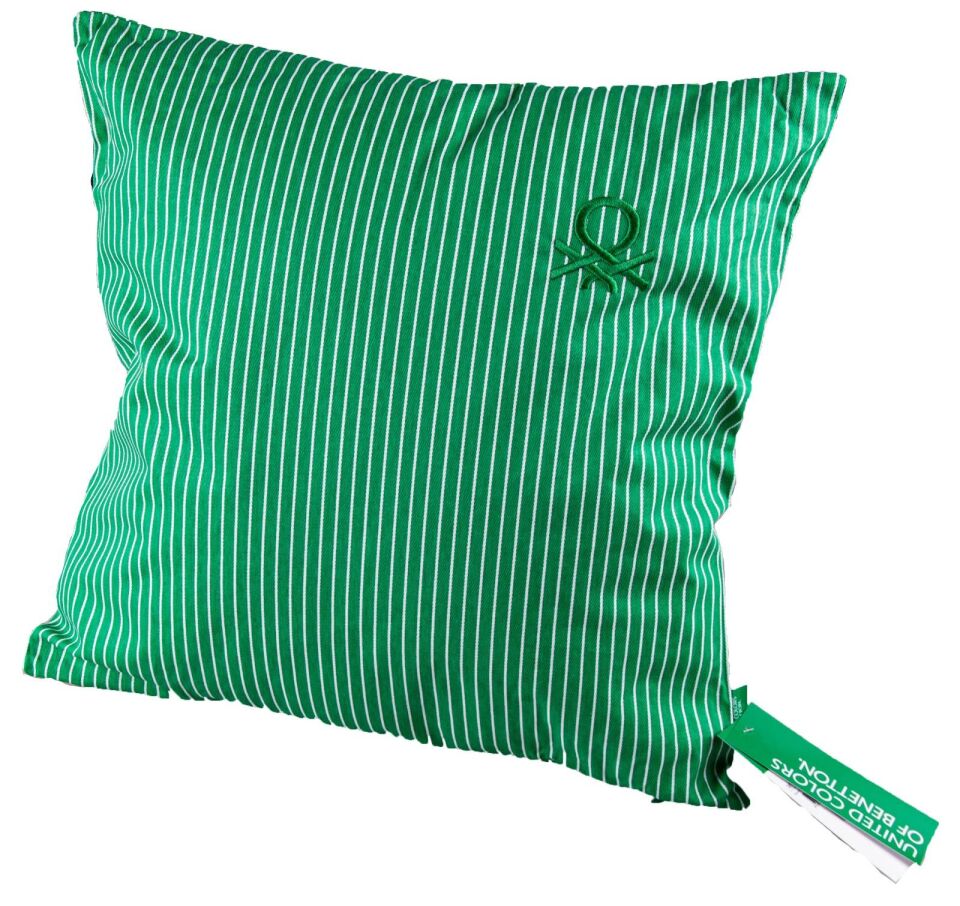 Benetton Striped Green Cushion