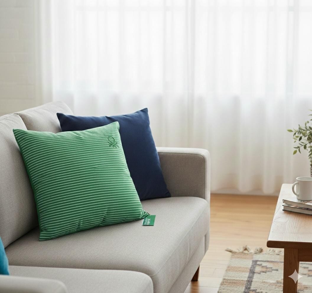 Benetton Kırlent Çizgili Yeşil