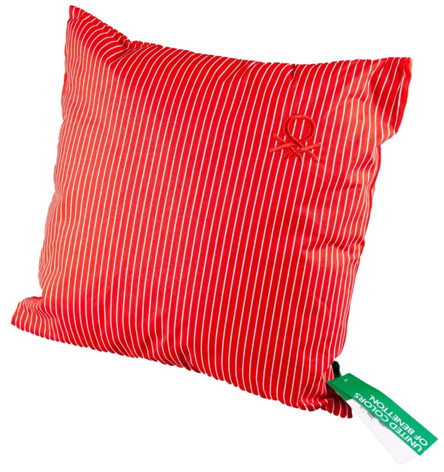 Benetton Striped Cushion, Red