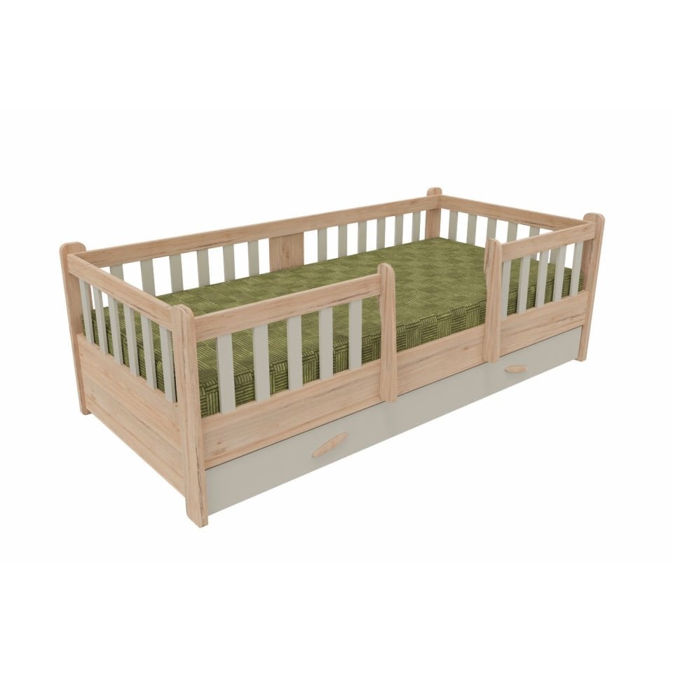 My House with railing Montessori Bed 90x200cm