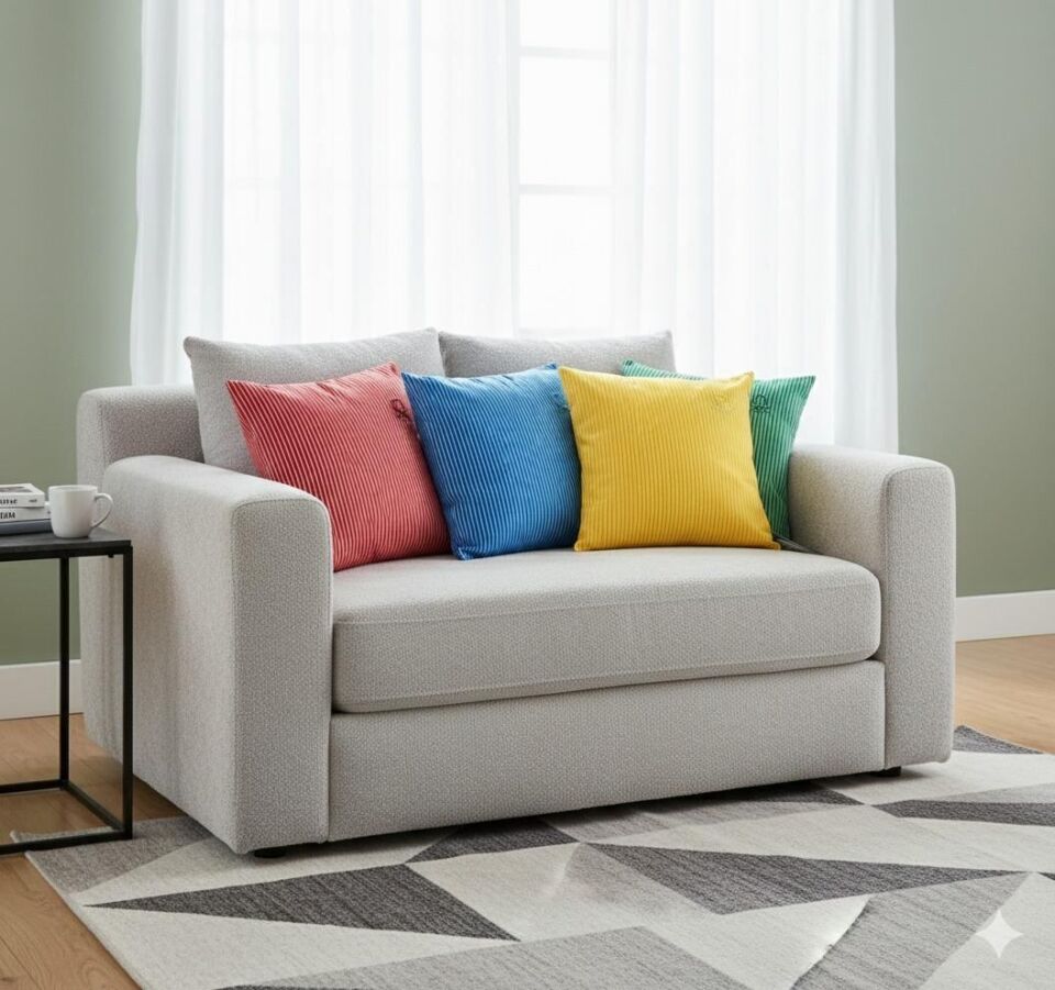 Benetton Striped Yellow Cushion