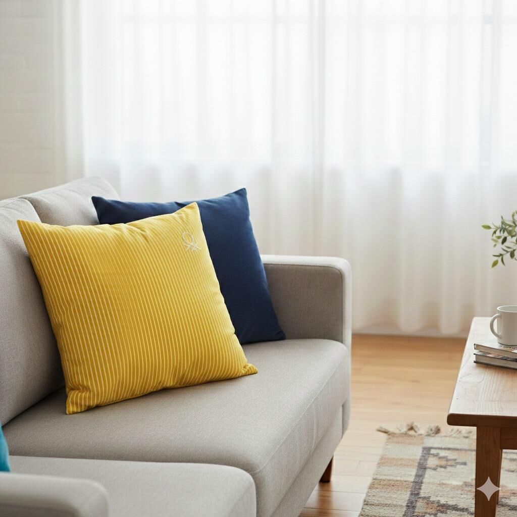 Benetton Kırlent Çizgili Sarı