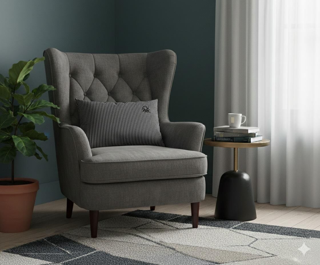 Benetton Yastık Çizgili Siyah