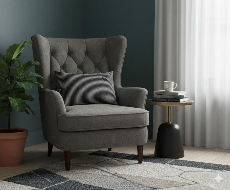 Benetton Yastık Çizgili Siyah