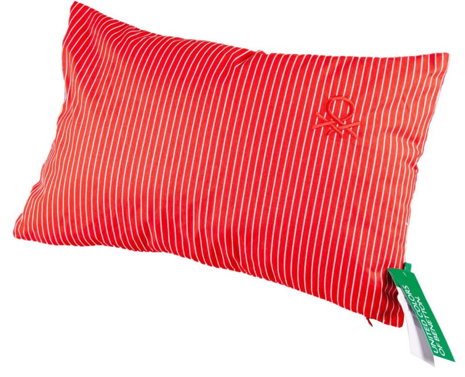 Benetton Striped Cushion Red