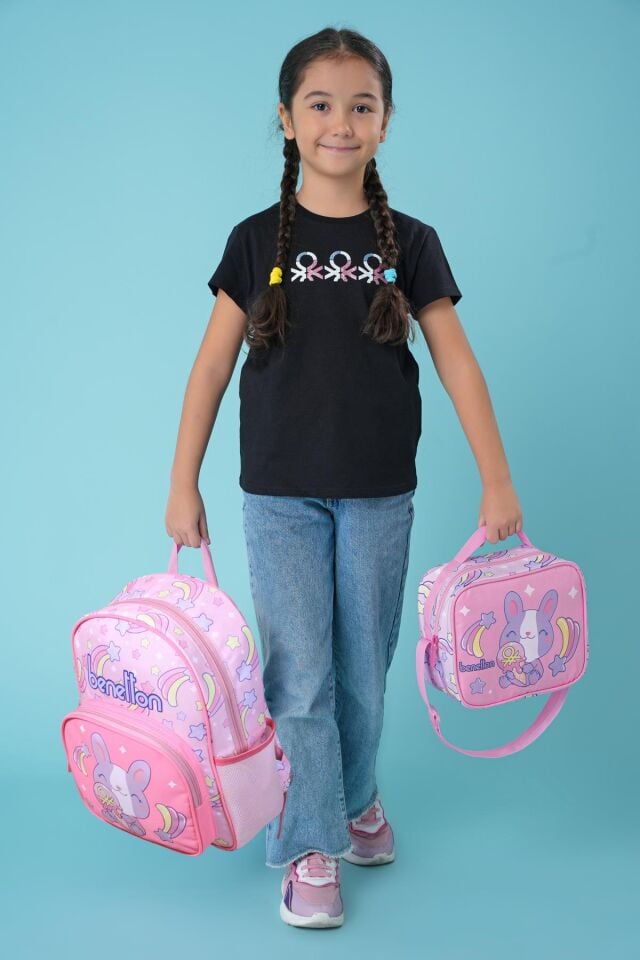 Benetton Kız Çanta Seti 3'lü Pembe