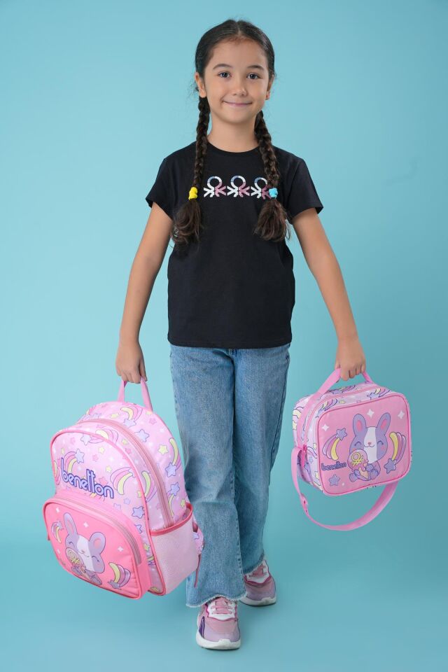 Benetton Kız Çanta Seti 3'lü Pembe