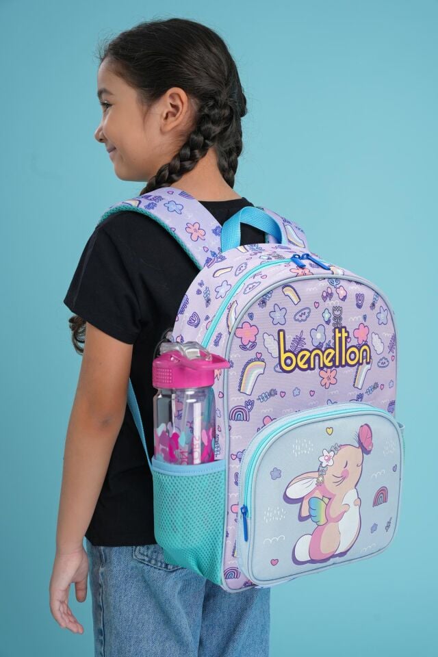 Benetton Kız Çanta Seti 3'lü Mor