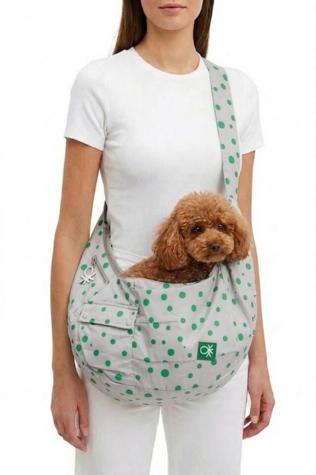 Çapraz Askılı Çanta Puantiyeli Gri