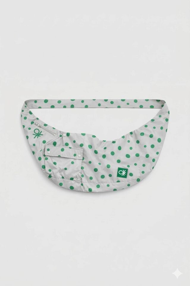 Çapraz Askılı Çanta Puantiyeli Gri