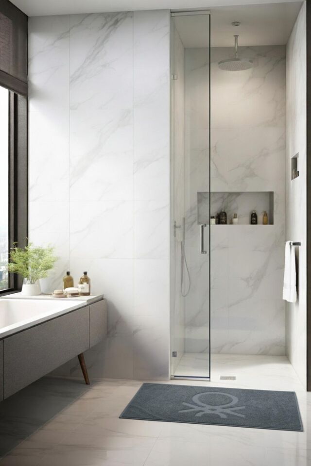 Benetton Bathroom Mat Grey