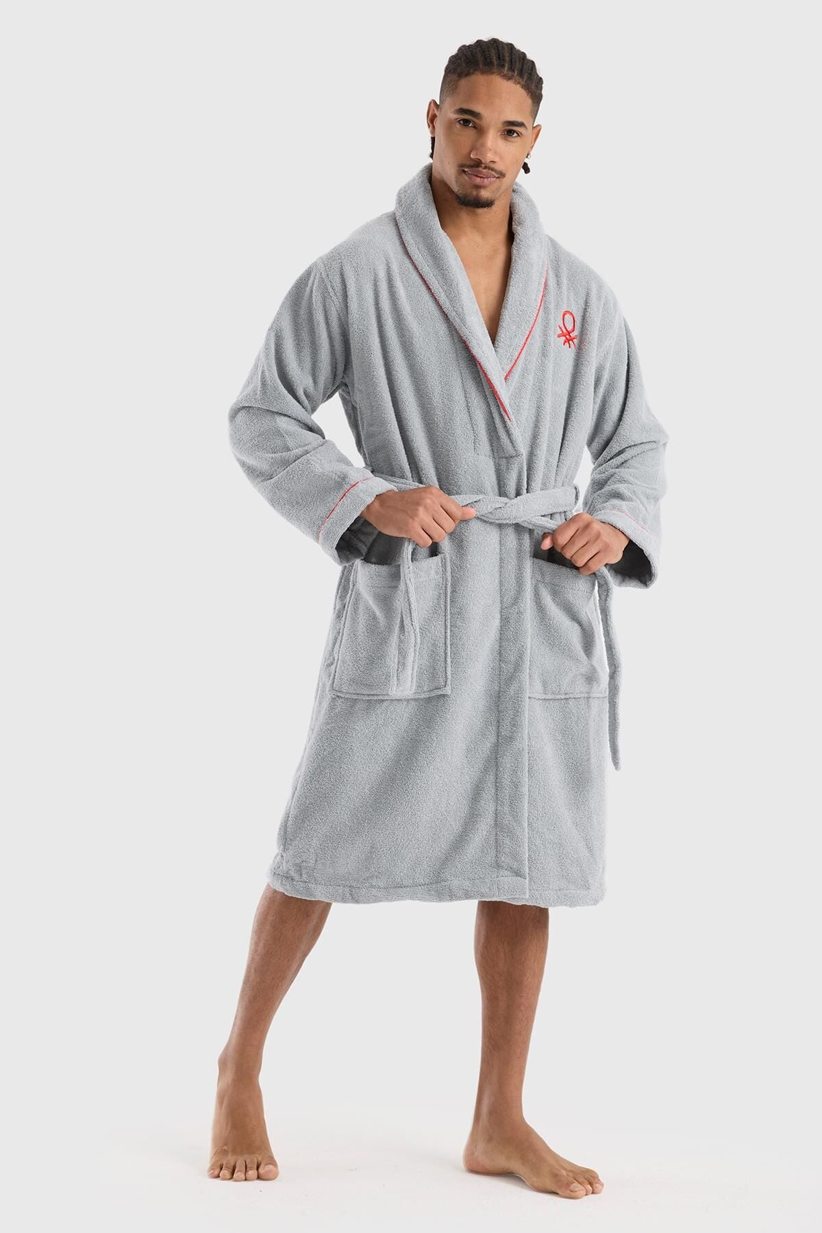Benetton Bademantel Grau