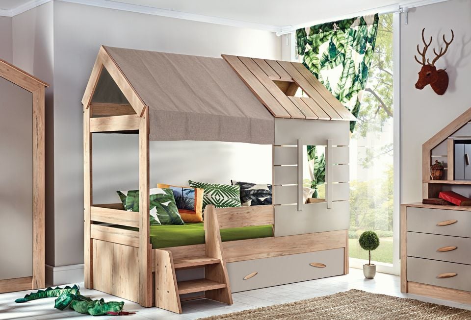 My House Bed with Roof 90x200cm