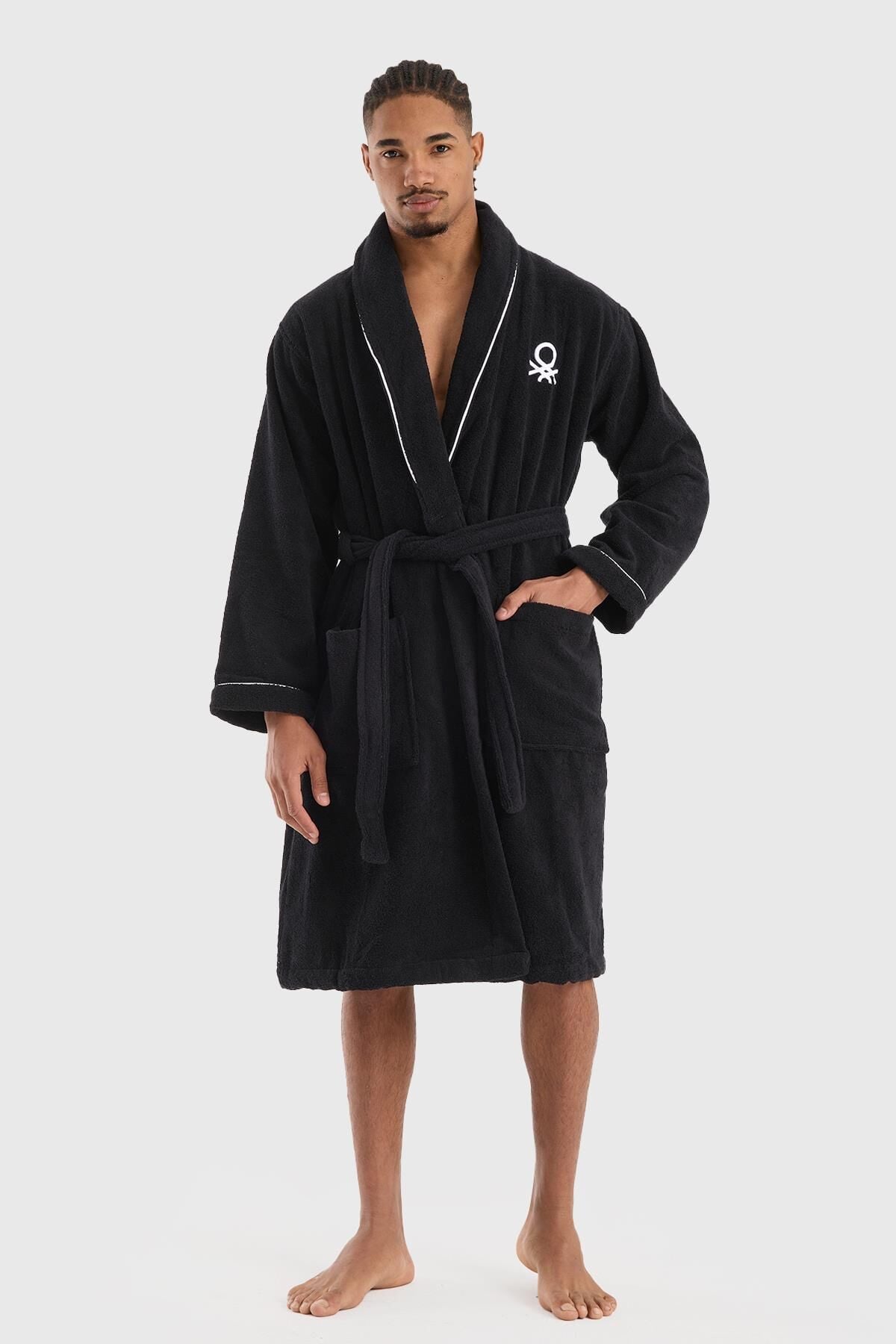 Benetton Bademantel Schwarz