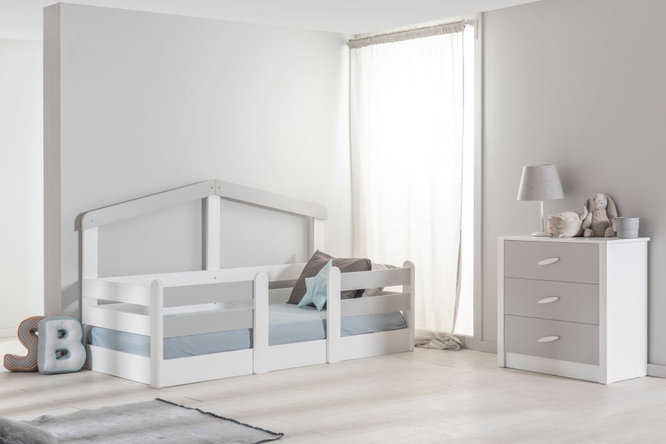 White House Bed without Roof 90x200cm