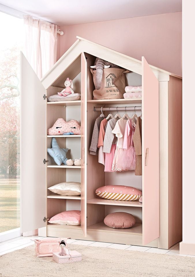 Pink House 3 Doors Wardrobe