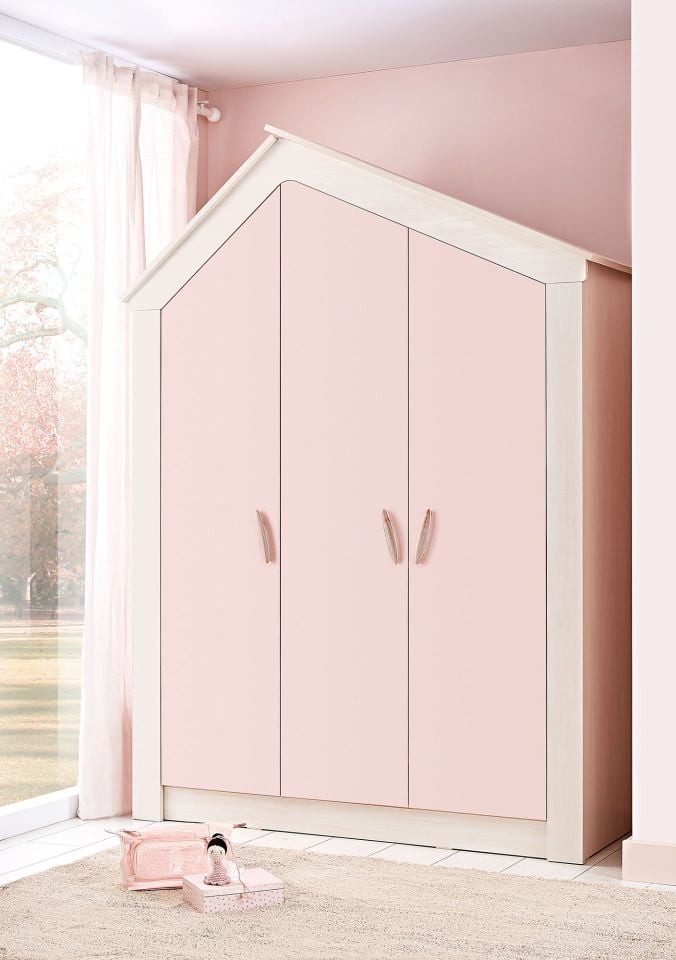 Pink House 3 Doors Wardrobe