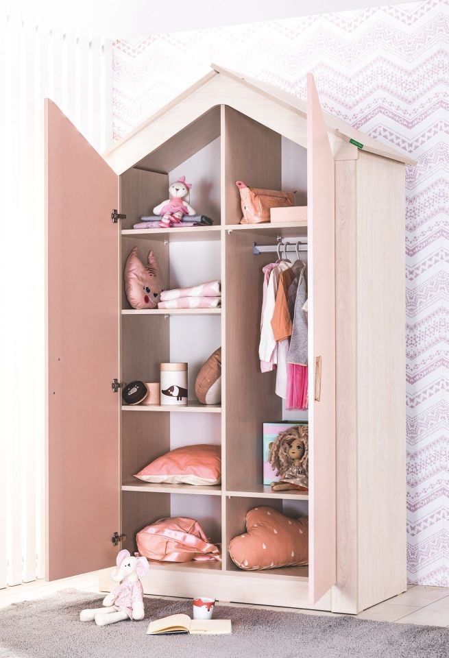 Pink House Kleiderschrank mit 2 Türen