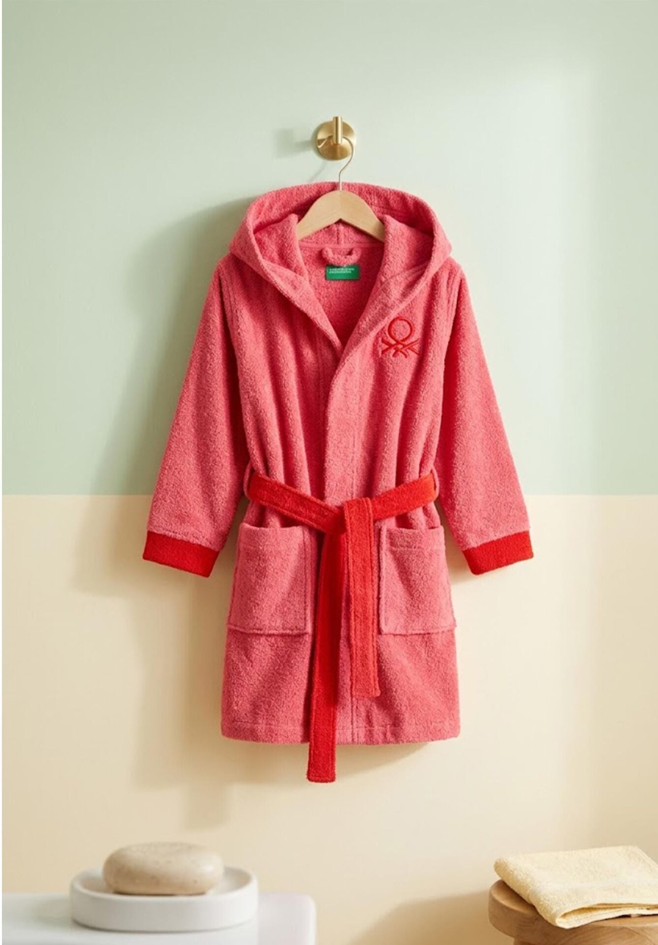Benetton Kinder Bademantel Rosa
