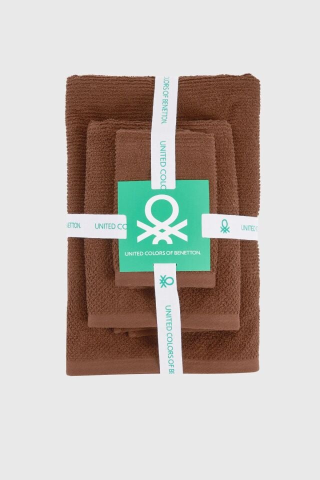 Benetton Havlu Set 3'lü Kahve