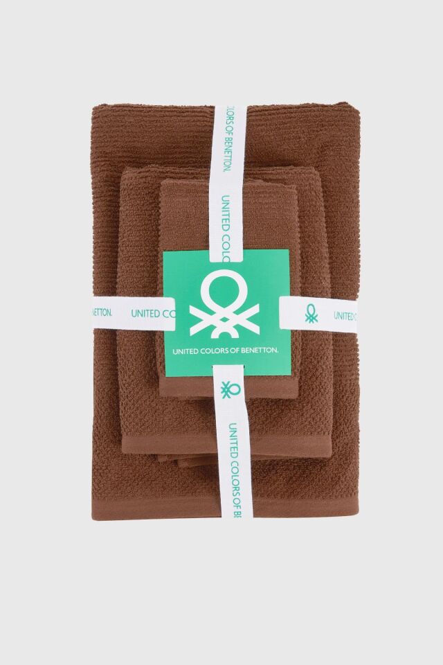 Benetton Havlu Set 3'lü Kahve